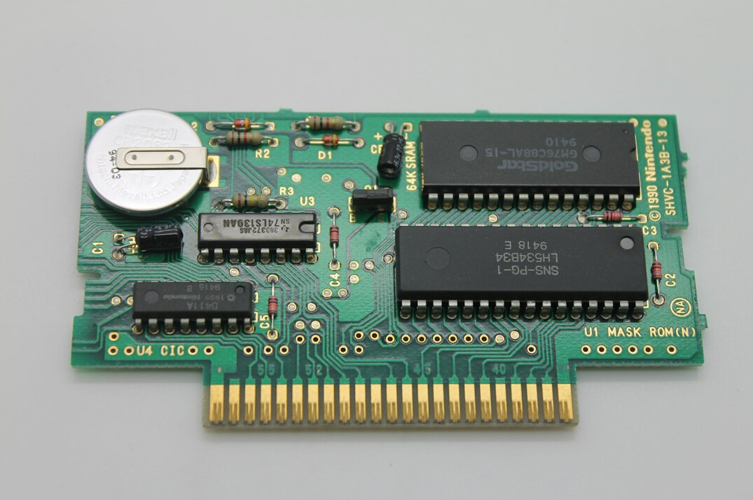 Close-up of a green electronic circuit board