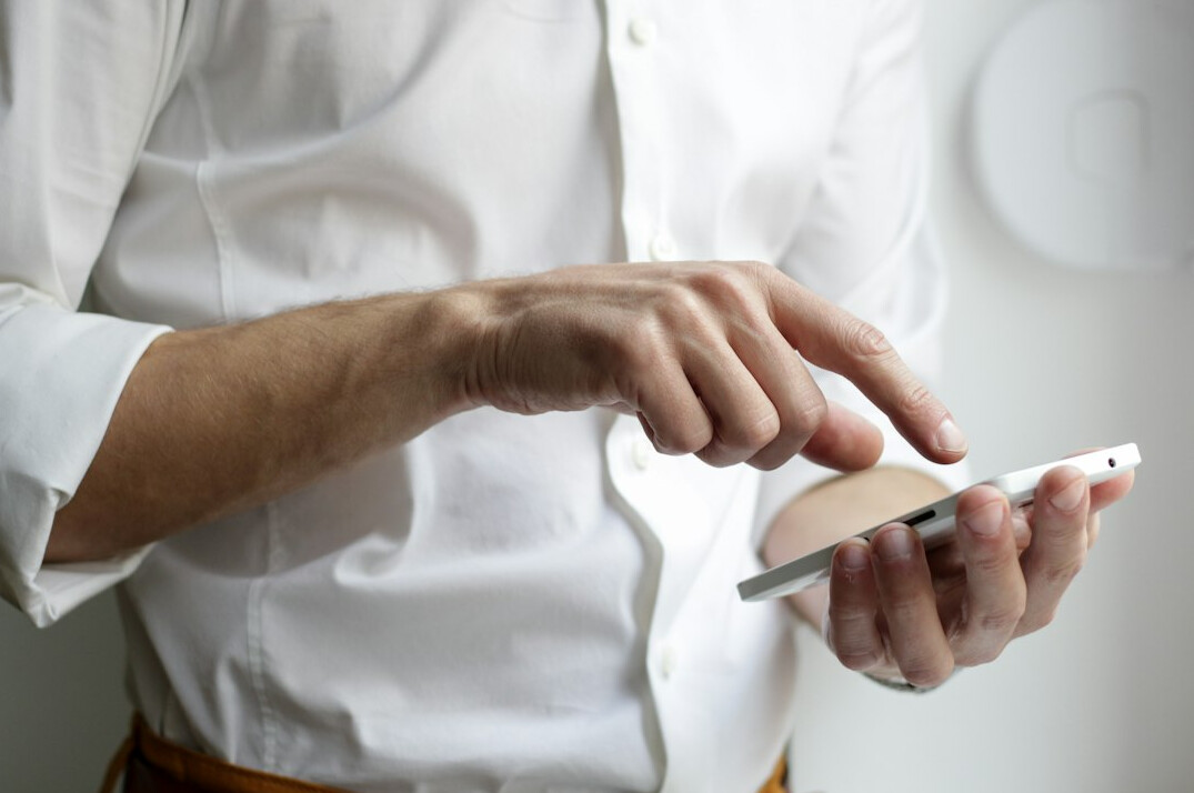 person using insurance app